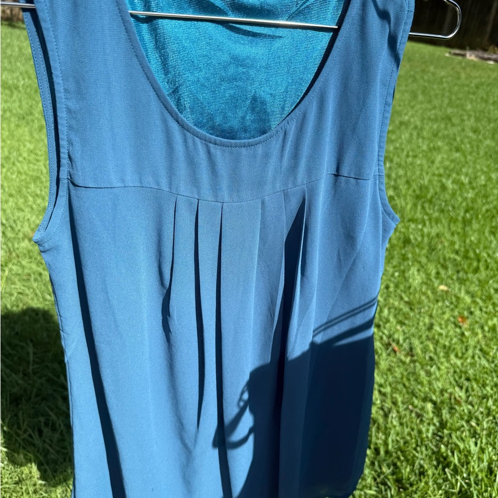 Elegant Blue Sleeveless Top